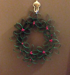Toilet paper roll wreath